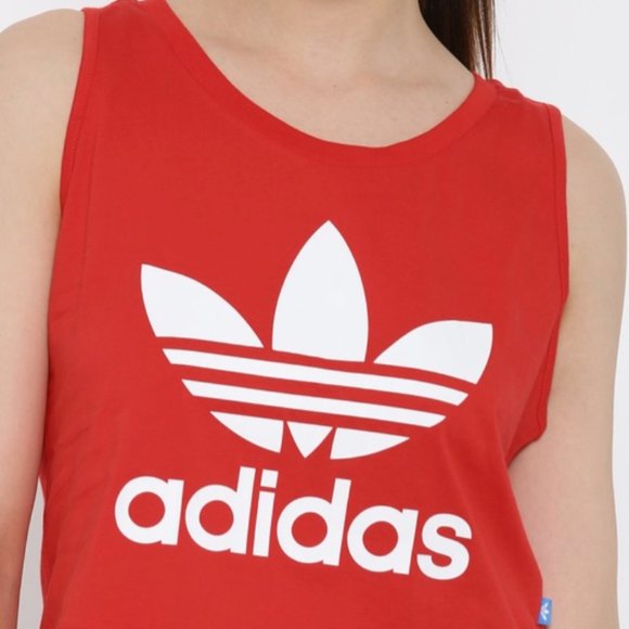 Adidas Originals Red Women Red Loose Printed Crop Top - Picture 2 of 7